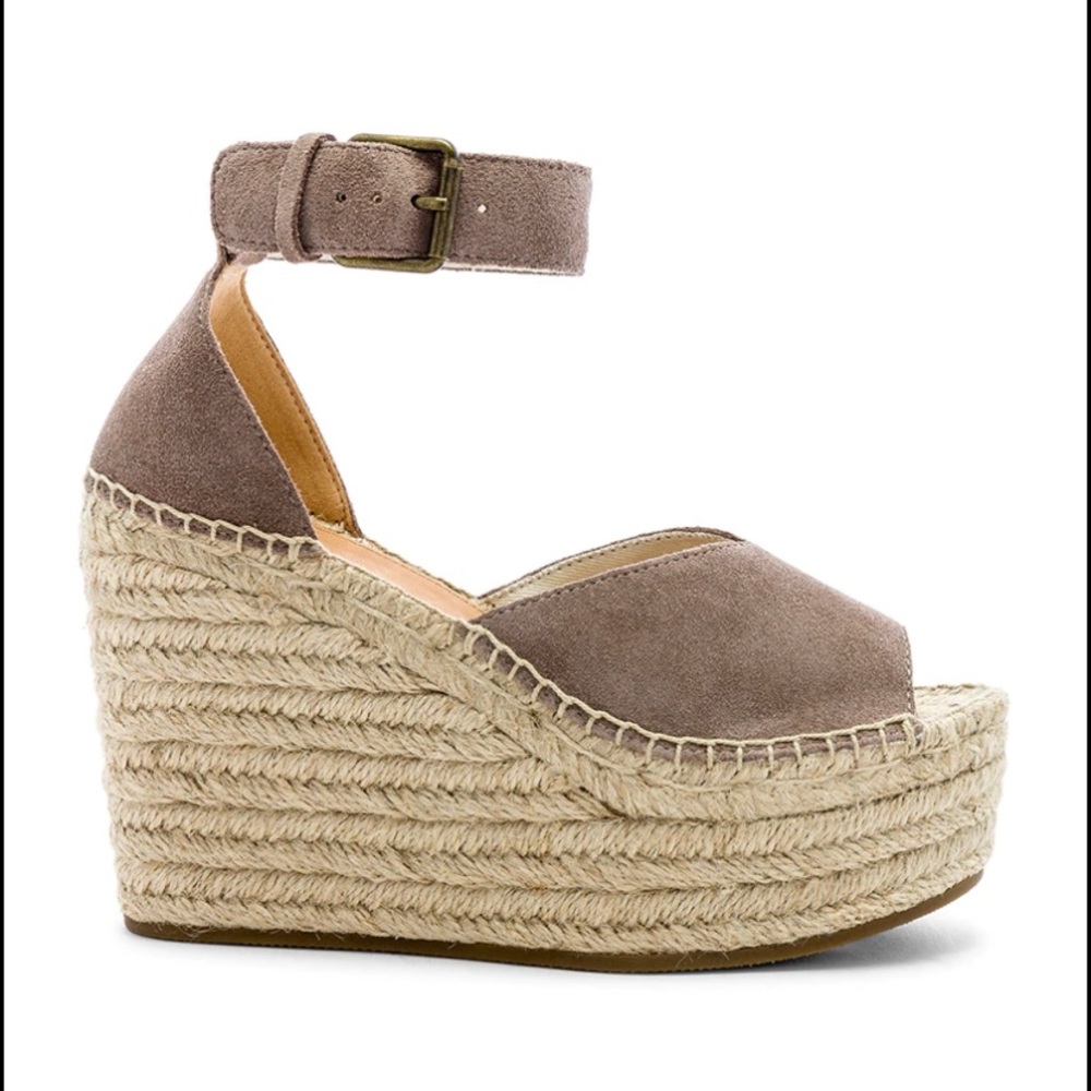 Soludos Size 10 Positano Platform Wedge Ash Grey